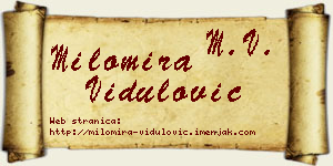Milomira Vidulović vizit kartica